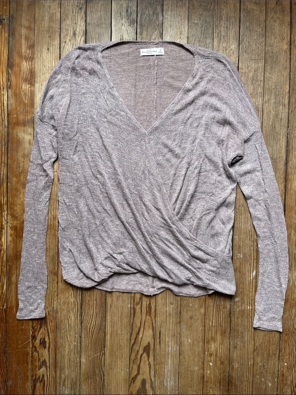 Abercrombie & Fitch Mauve Wrap Knit Top